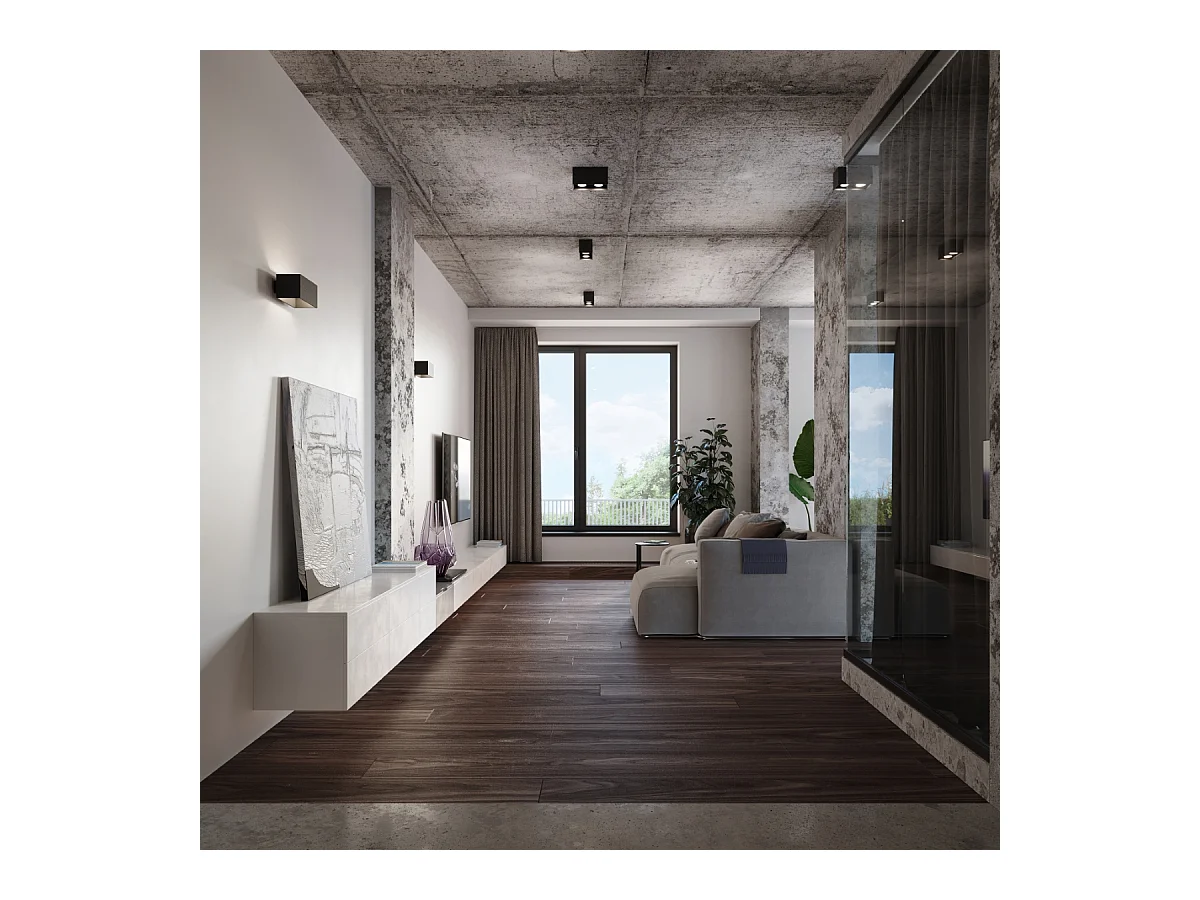 Wandlampen Quadx maxi modern van  - 2 lichtbronnen 4000K - L.20 x H.10 cm - grijs