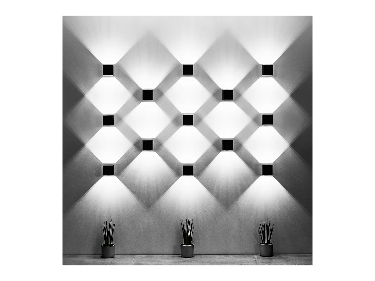 Wandlampen Quadx modern aus  Aluminium - 1 lichtquellen 3000K - L.10 x H. cm - grau