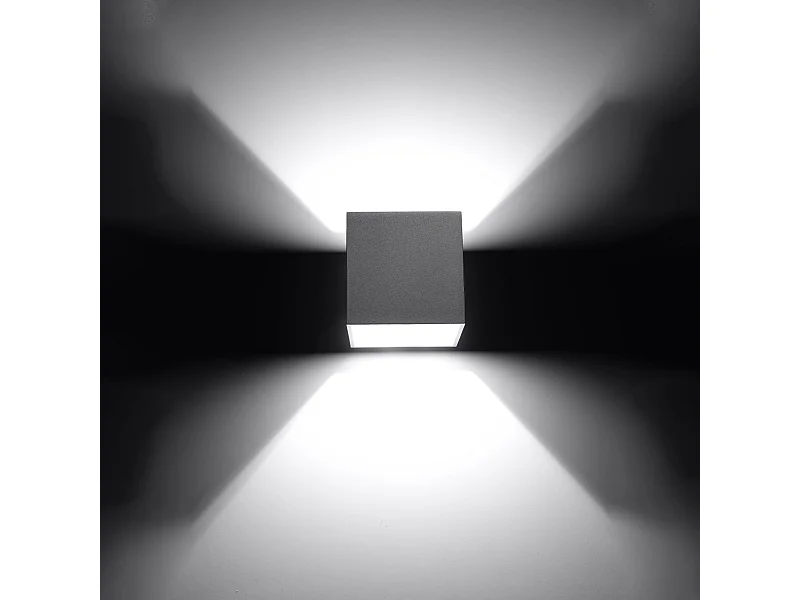 Candeeiros de parede Quadx moderno, alumínio - 1 fontes de luz 3000K - L.10 x H.10 cm - cinza