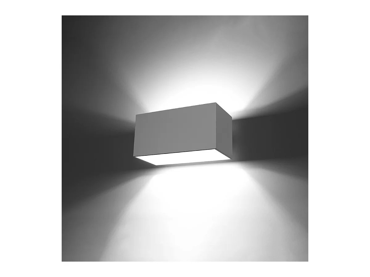 Lampade da parete Quadx maxi moderno di alluminio - 2 sorgenti luminose 4000K - L.20 x A.10 cm - bianco