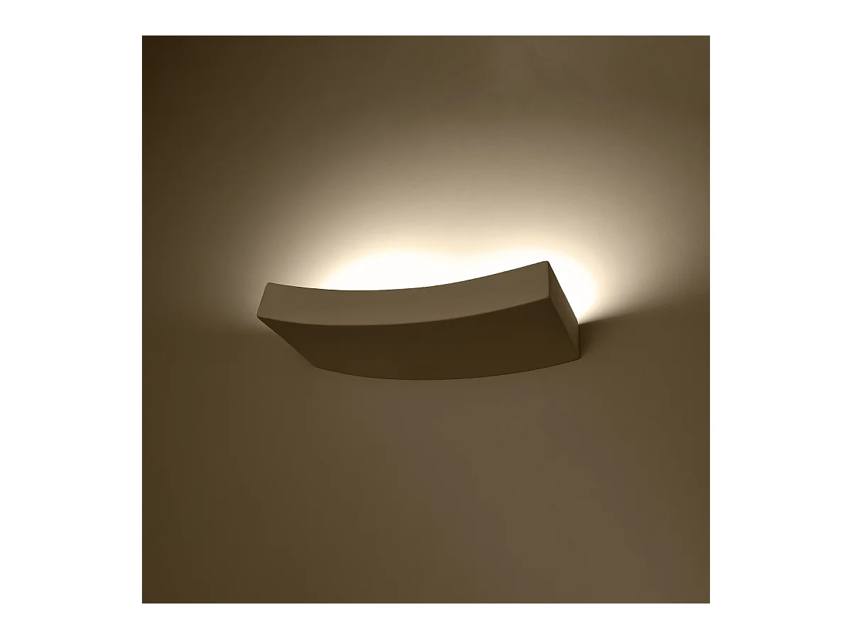 Lampade da parete Shira moderno di ceramica - 2 sorgenti luminose 3000K - L.36 x A.4,5 cm - bianco
