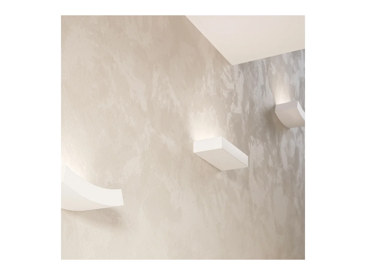 Lampade da parete Shira moderno di ceramica - 2 sorgenti luminose 3000K - L.36 x A.4,5 cm - bianco