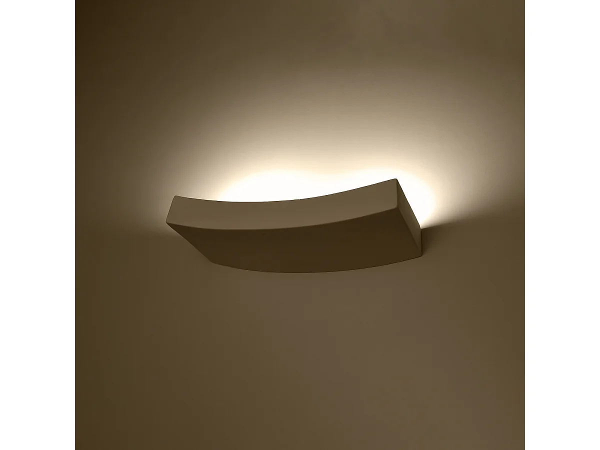 Appliques Shira moderne en céramique - 2 sources lumineuses 3000K - L.36 x H.4,5 cm - blanc