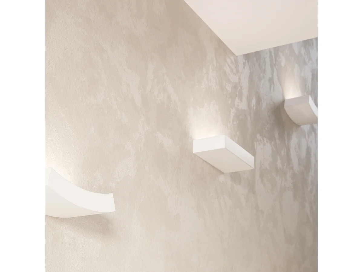 Appliques Shira moderne en céramique - 2 sources lumineuses 3000K - L.36 x H.4,5 cm - blanc