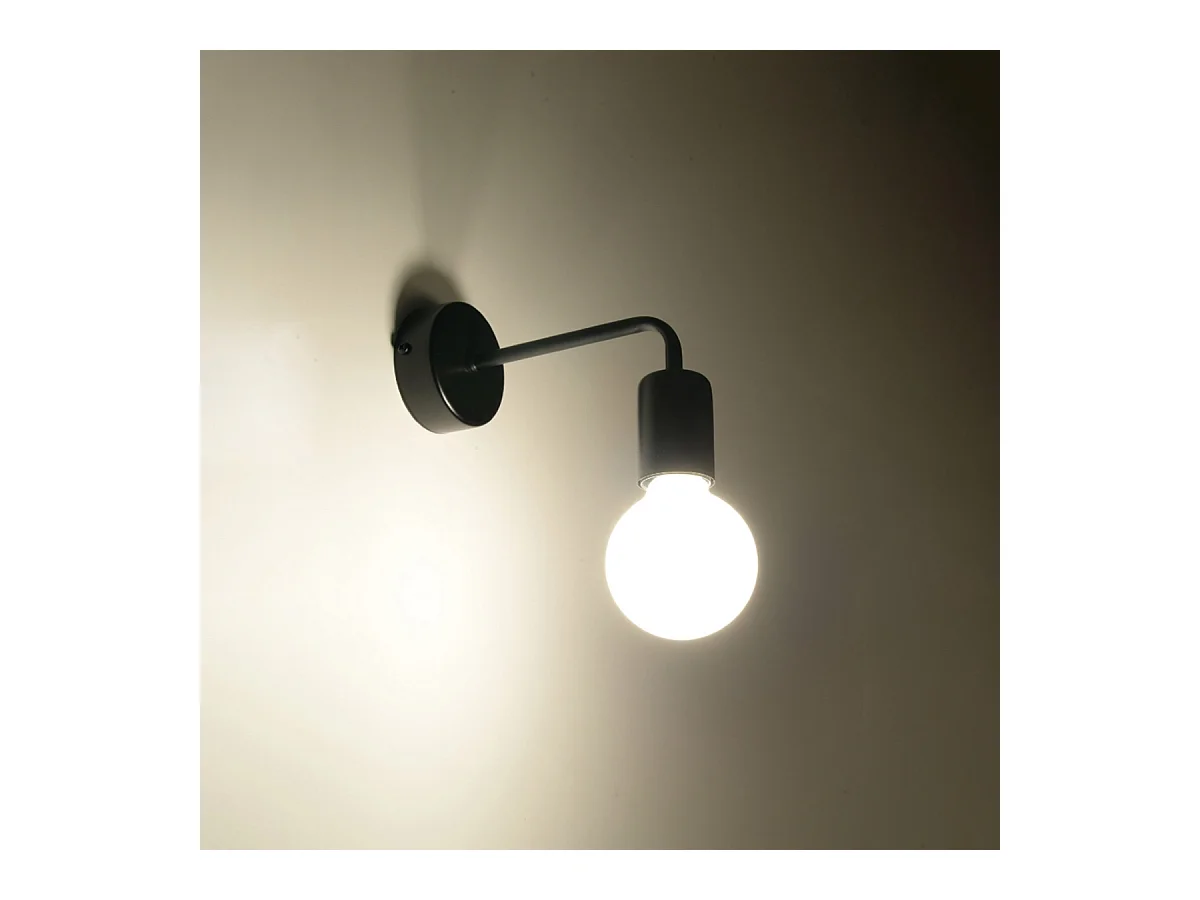 Candeeiros de parede Luxra sótão, aço - 1 fontes de luz 3000K - L.8 x H.8 cm - preto