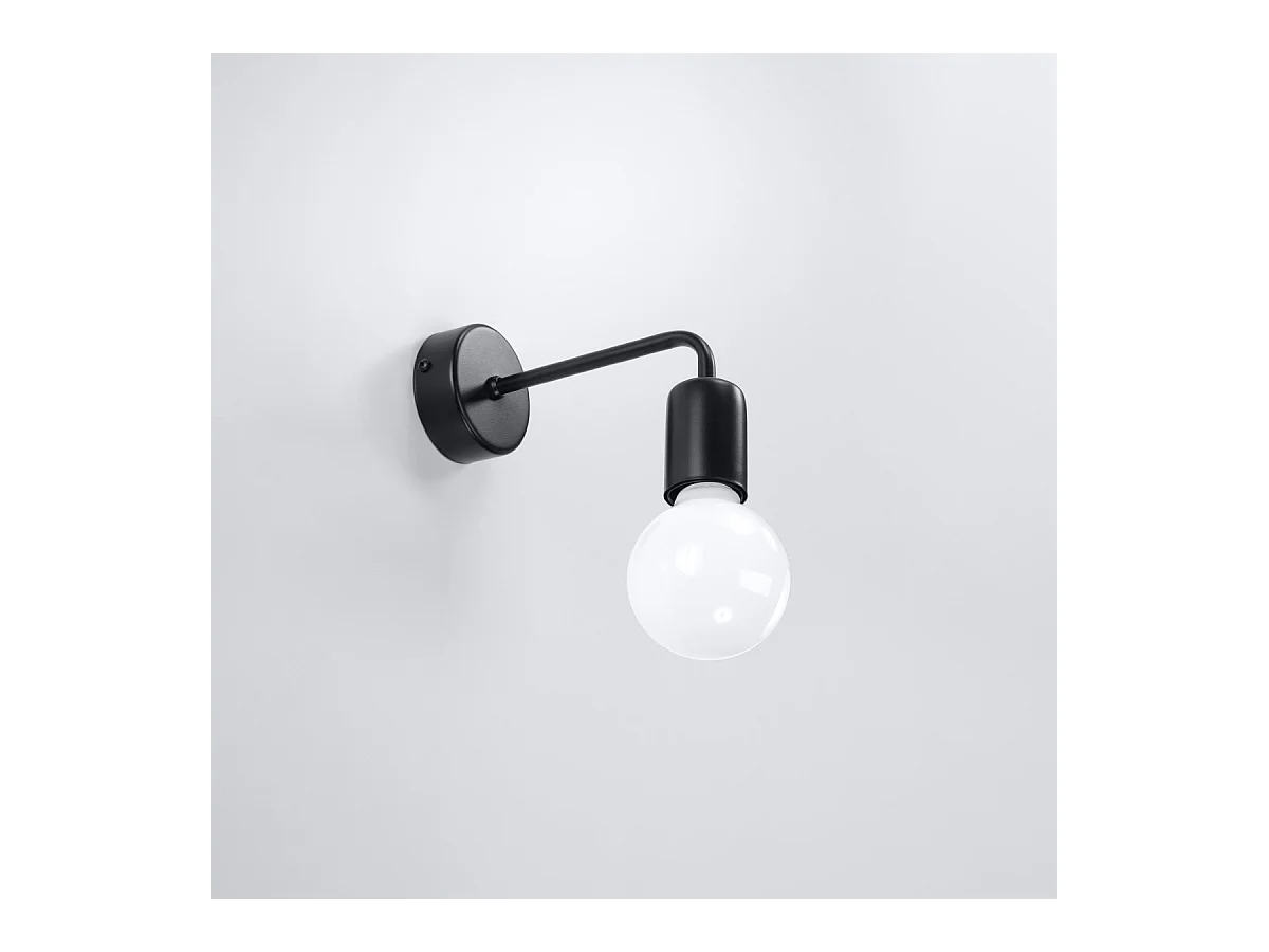 Candeeiros de parede Luxra sótão, aço - 1 fontes de luz 3000K - L.8 x H.8 cm - preto