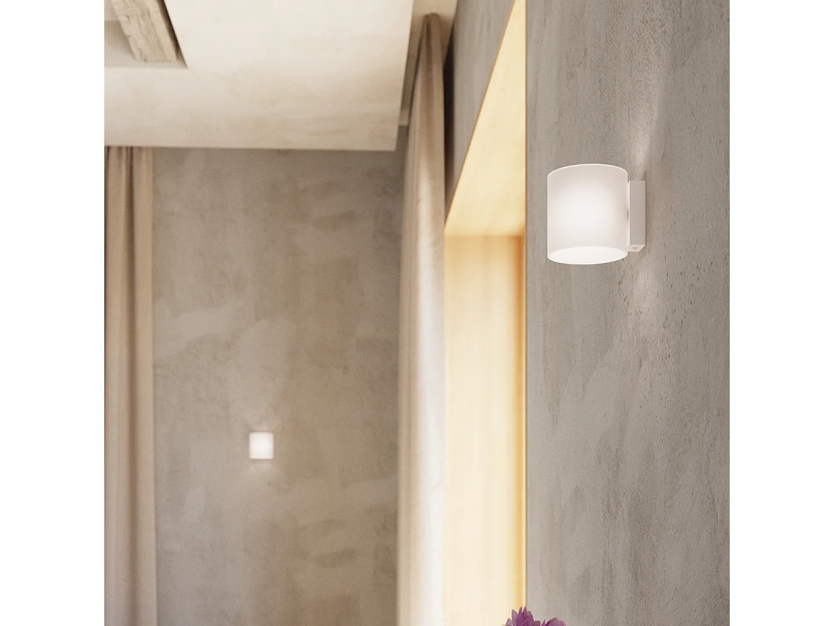 Appliques Novici moderne en verre - 1 sources lumineuses 3000K - L.10 x H.10 cm - blanc