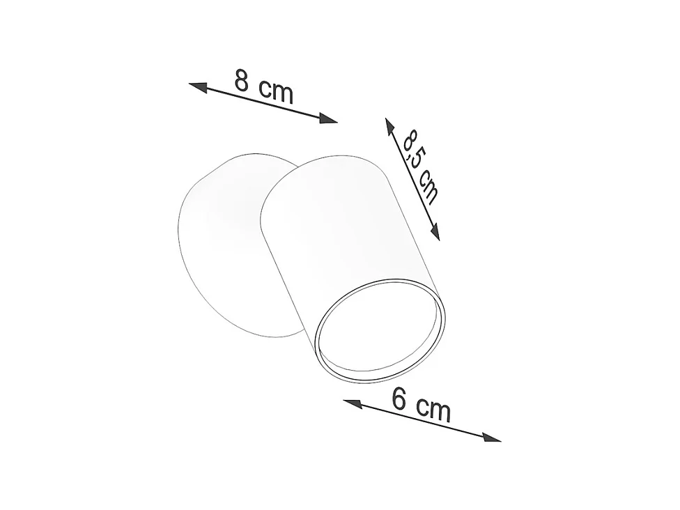 Wandlampen Torim minimalistisch aus  Stahl - 1 lichtquellen 4000K - L.8 x H. cm - Weiß