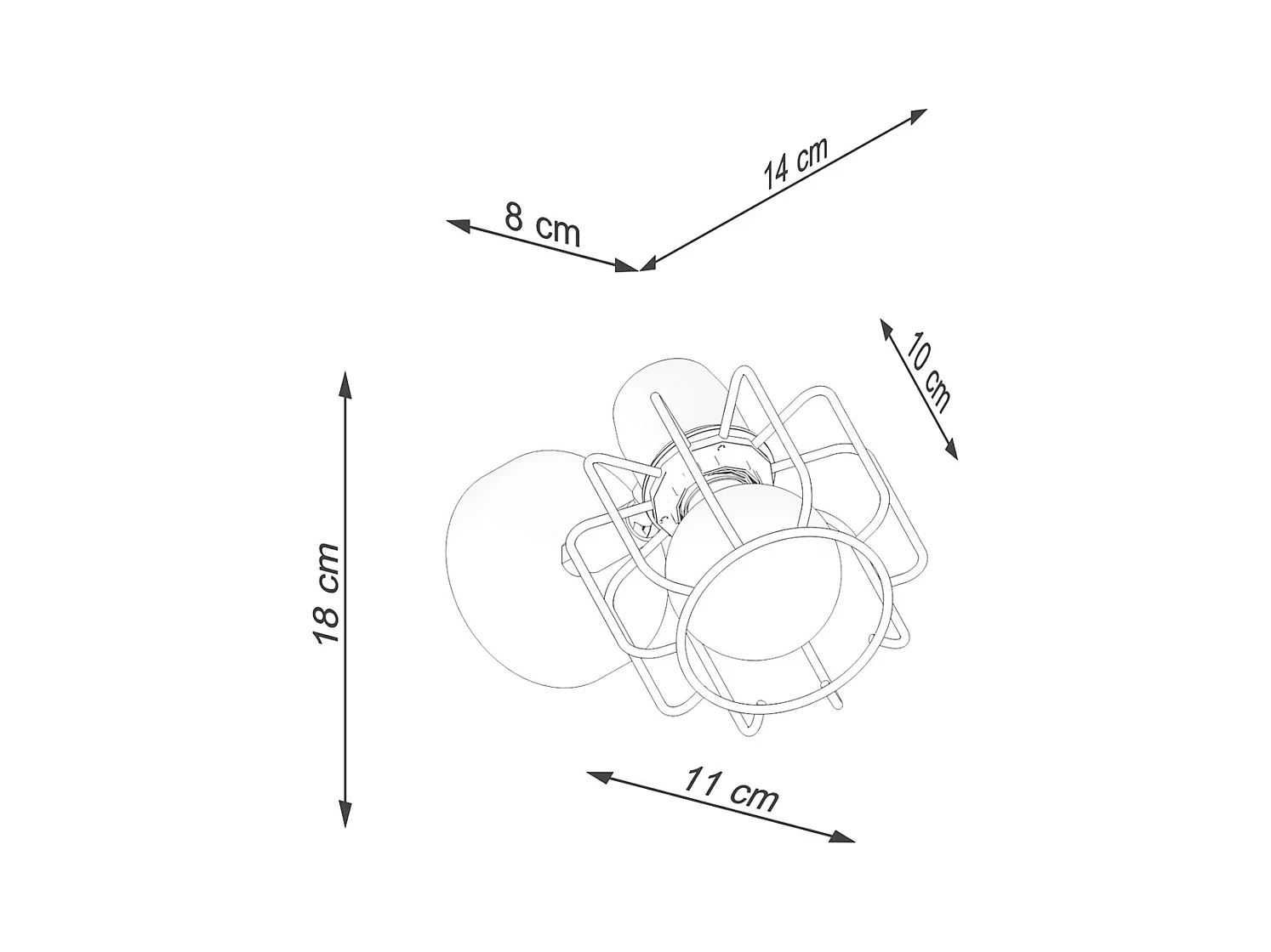 Appliques Celubi moderne en acier - 1 sources lumineuses 3000K - L.14 x H.18 cm - blanc