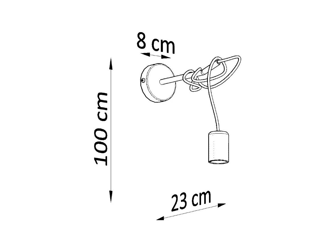 Candeeiros de parede Speis sótão, tecido/aço - 1 fontes de luz 4000K - L.8 x H.100 cm - preto