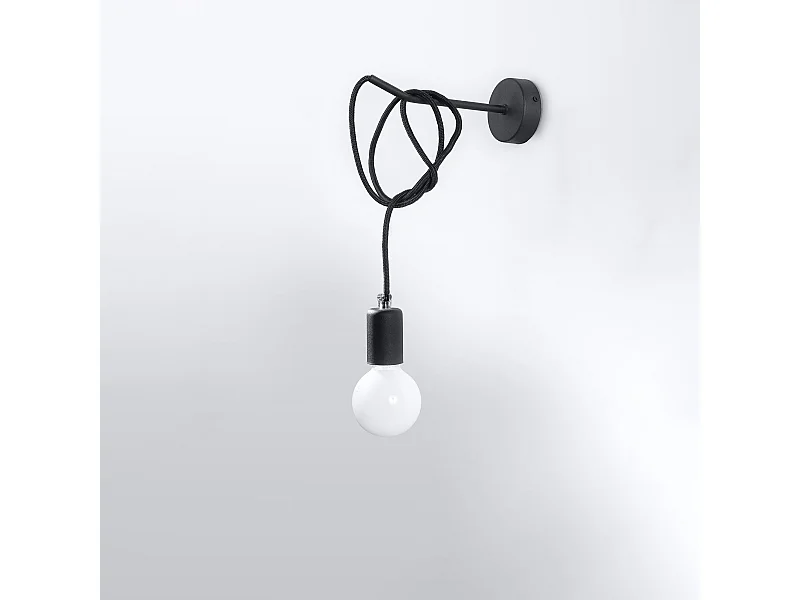 Wandlampen Speis zolder van  - 1 lichtbronnen 4000K - L.8 x H.100 cm - zwart