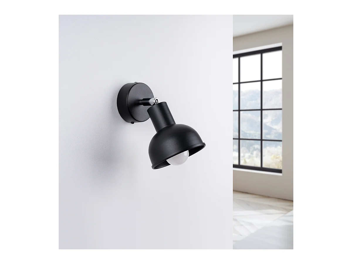 Candeeiros de parede Zenda sótão, aço - 1 fontes de luz 3000K - L.19 x H.17 cm - preto