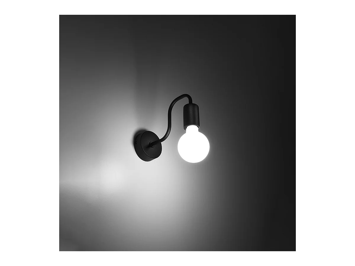 Candeeiros de parede Infinix industrial, aço - 1 fontes de luz 3000K - L.8.5 x H.20 cm - preto