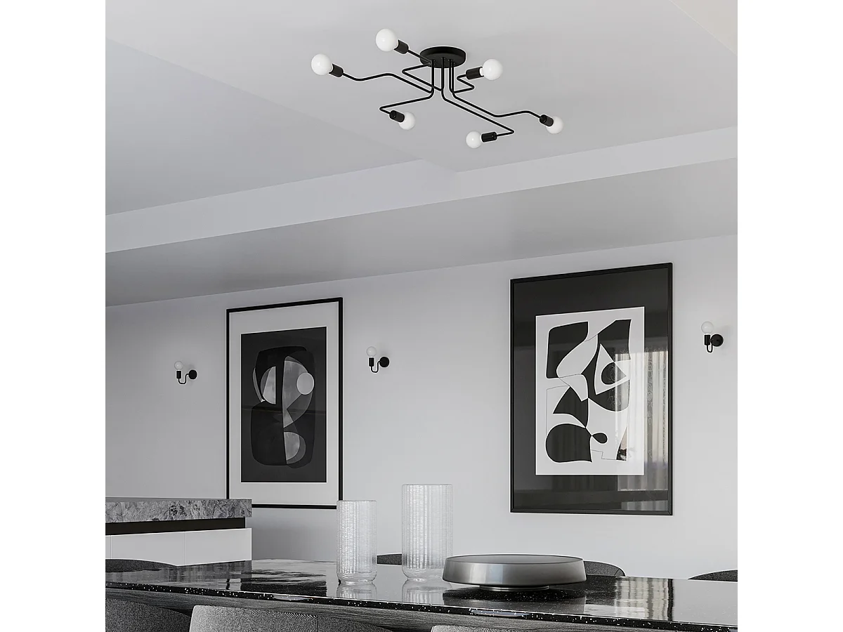 Appliques Infinix industriel en acier - 1 sources lumineuses 3000K - L.8,5 x H.20 cm - noir