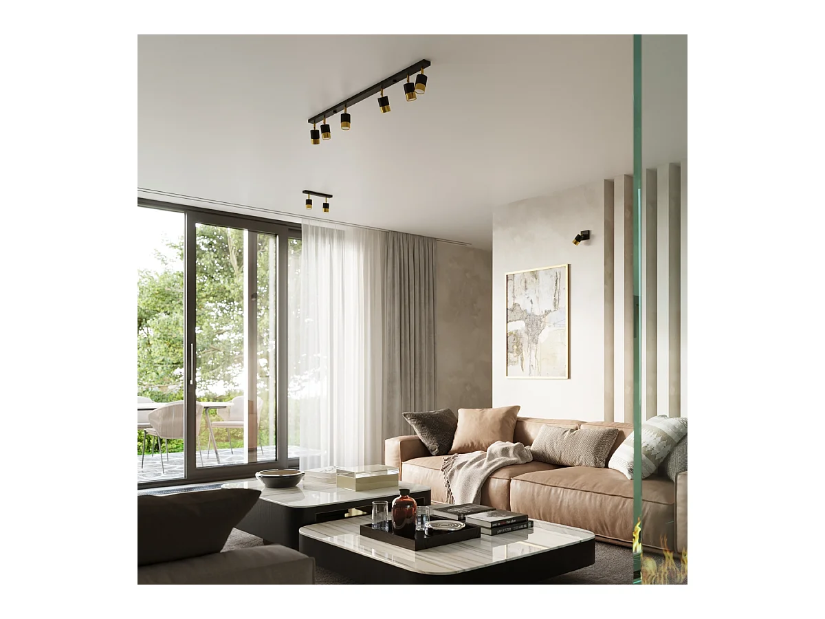 Appliques Alvor moderne en acier - 1 sources lumineuses 4000K - L.8 x H.16 cm - or noir