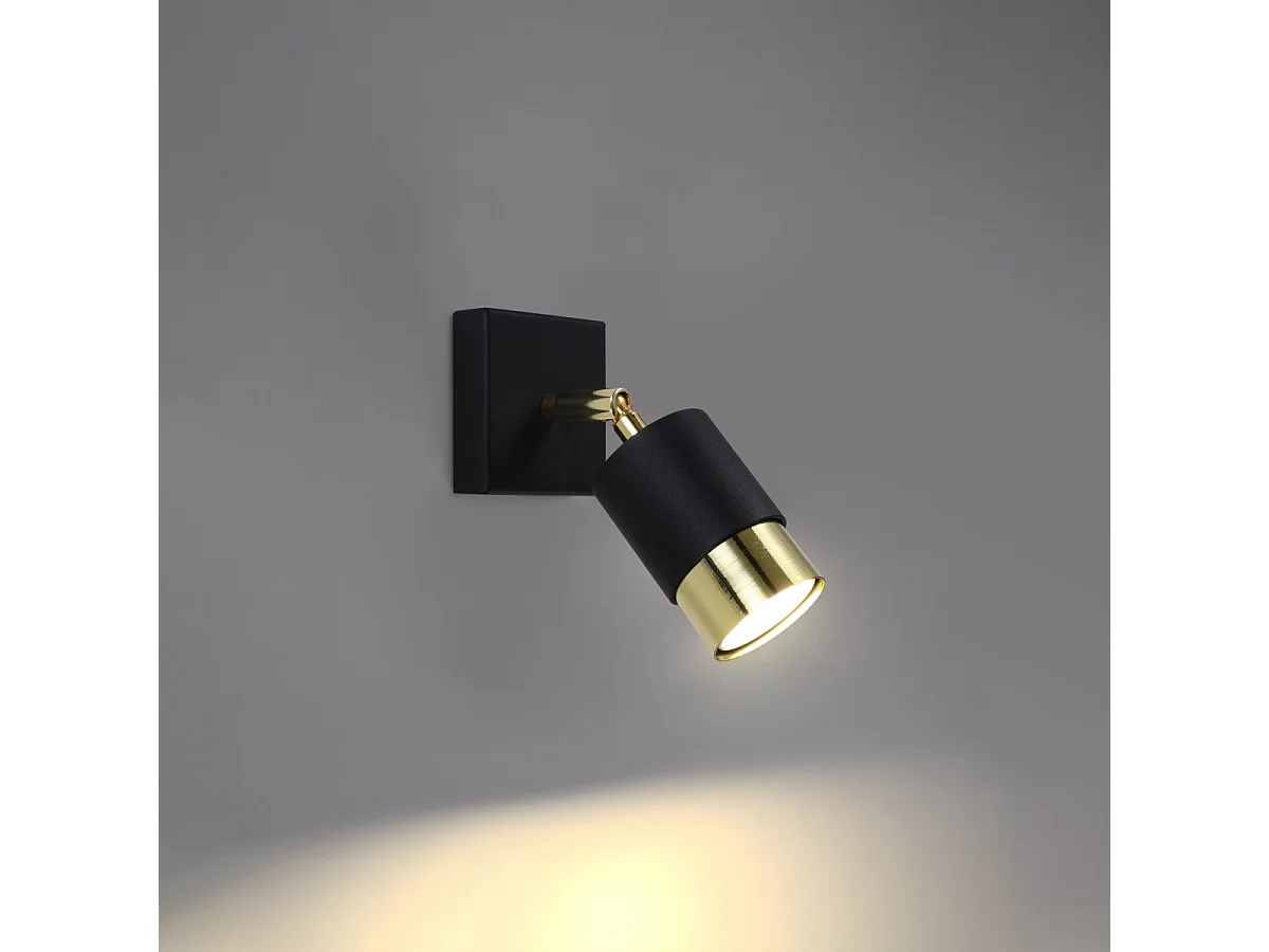 Appliques Alvor moderne en acier - 1 sources lumineuses 4000K - L.8 x H.16 cm - or noir