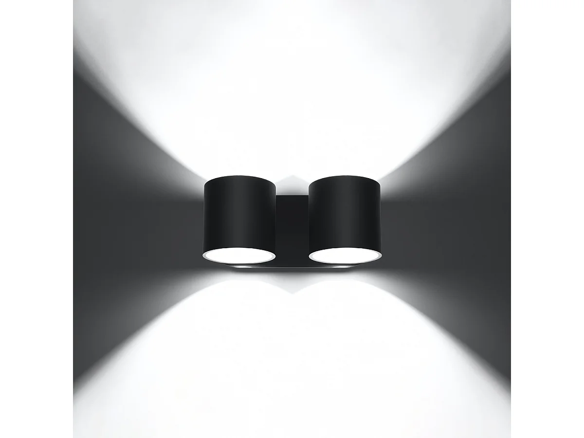 Appliques Celeris moderne en aluminium - 2 sources lumineuses 3000K - L.26 x H.10 cm - noir