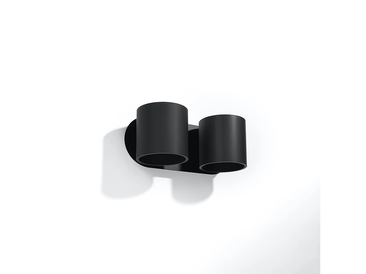 Appliques Celeris moderne en aluminium - 2 sources lumineuses 3000K - L.26 x H.10 cm - noir