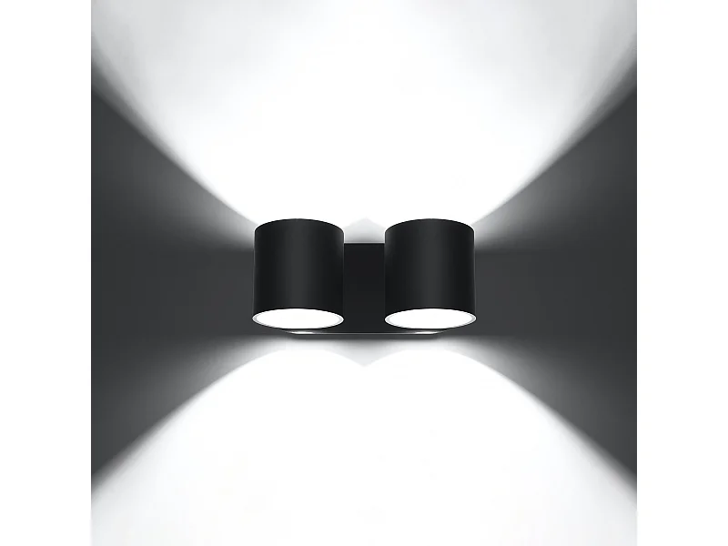 Appliques Celeris moderne en aluminium - 2 sources lumineuses 3000K - L.26 x H.10 cm - noir