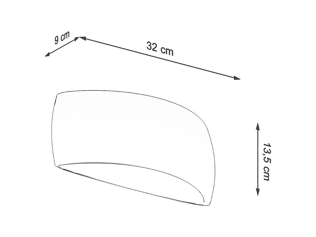 Lampade da parete Torow moderno di ceramica - 1 sorgenti luminose 3000K - L.32 x A.13,5 cm - bianco