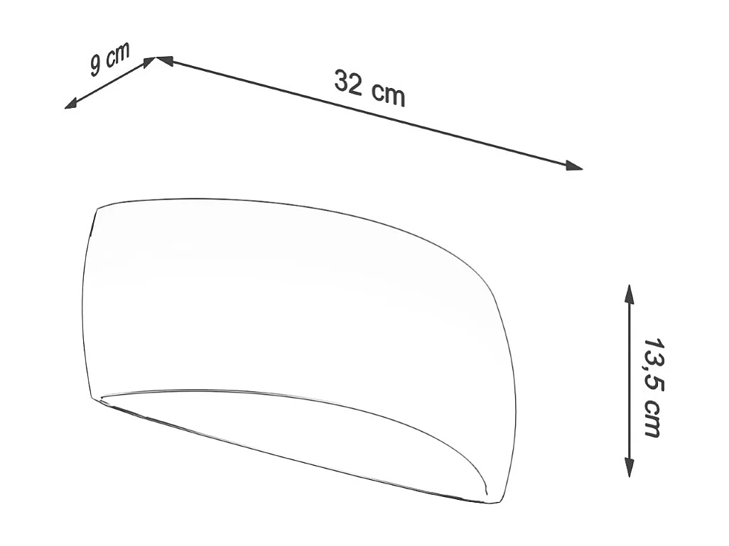 Appliques Torow moderne en céramique - 1 sources lumineuses 3000K - L.32 x H.13,5 cm - blanc