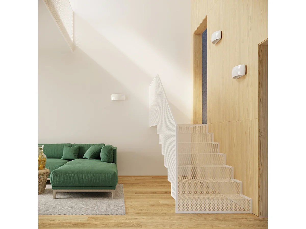 Appliques Torow moderne en céramique - 1 sources lumineuses 3000K - L.32 x H.13,5 cm - blanc