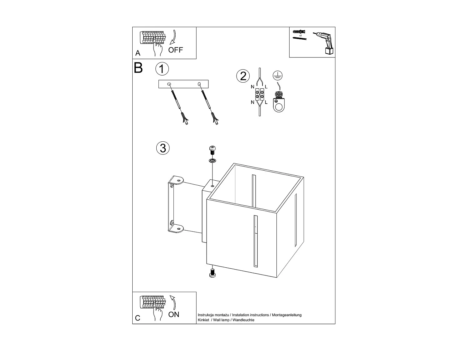 Appliques Luminara moderne en aluminium - 1 sources lumineuses 4000K - L.10 x H.10 cm - noir
