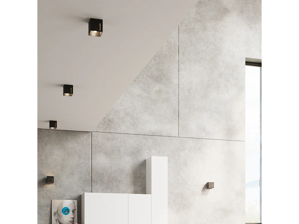 Appliques Luminara moderne en aluminium - 1 sources lumineuses 4000K - L.10 x H.10 cm - noir