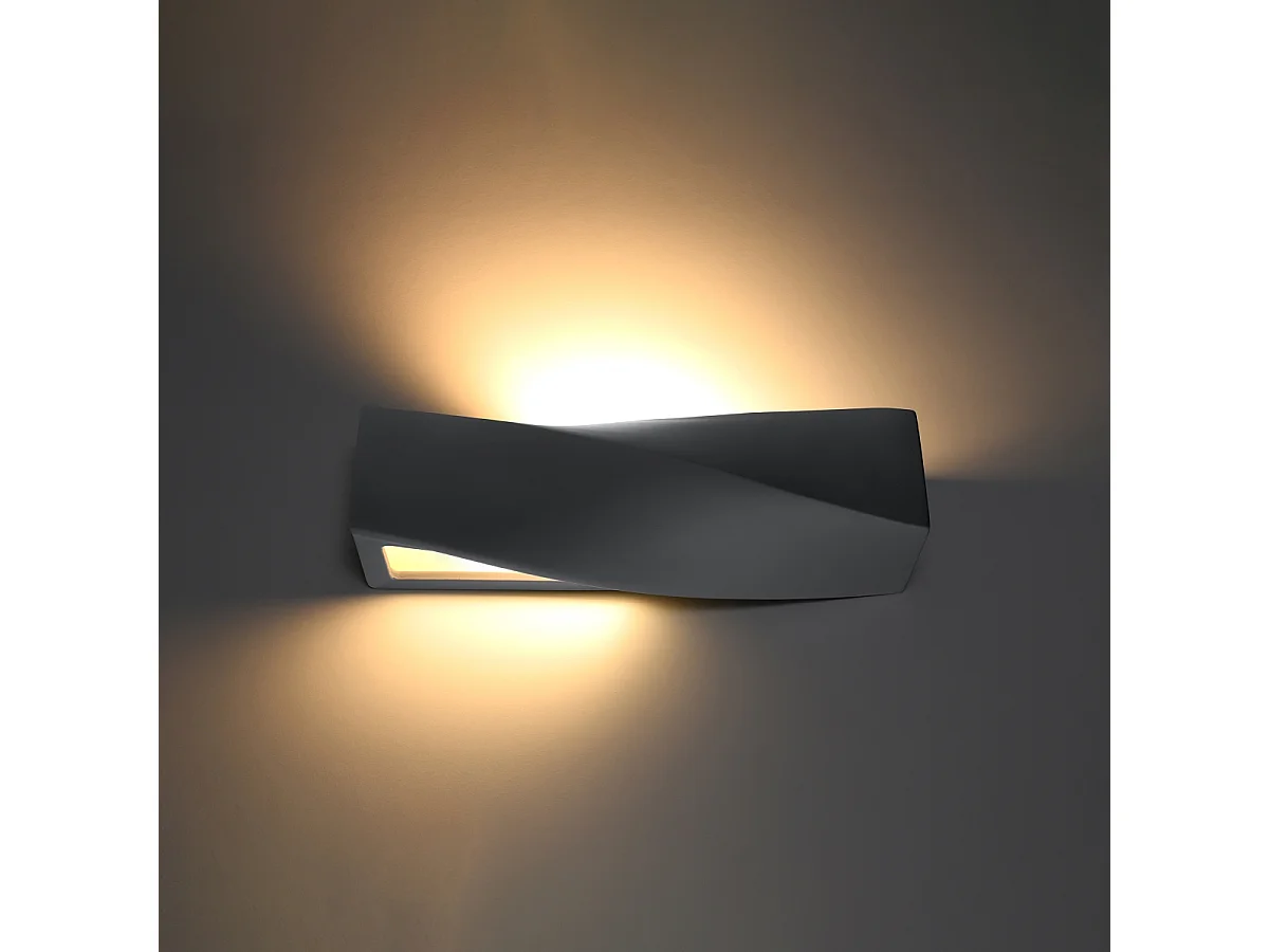 Appliques Sigmonix moderne en céramique/verre - 1 sources lumineuses 4000K - L.42 x H.14 cm - gris