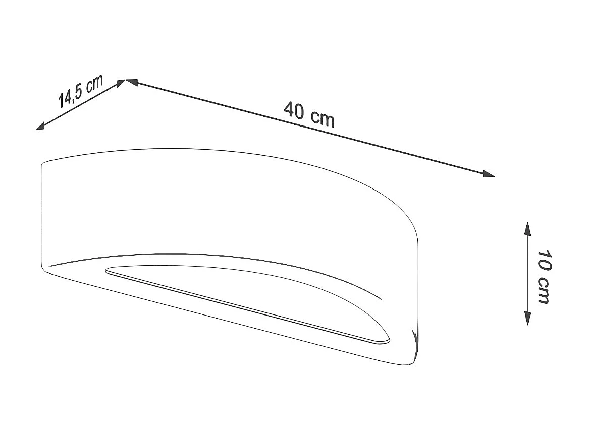 Appliques Enumis moderne en béton/verre - 1 sources lumineuses 4000K - L.40 x H.10 cm - gris