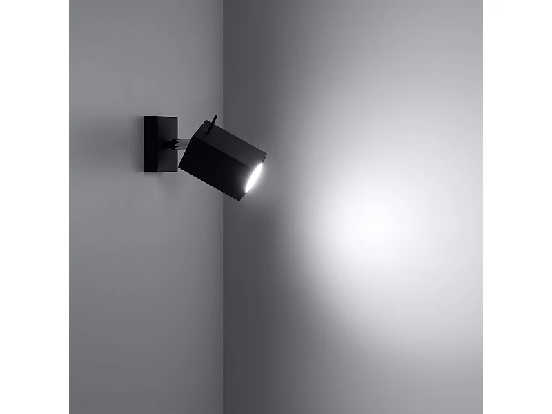 Appliques Briow moderne en acier - 1 sources lumineuses 3000K - L.8 x H.8 cm - noir