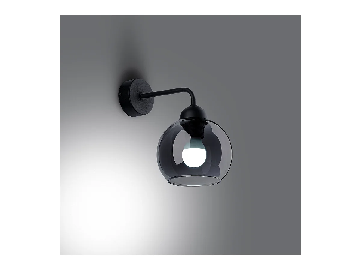 Wandlampen Zelaro modern van  - 1 lichtbronnen 3000K - L.15 x H.26 cm - zwart