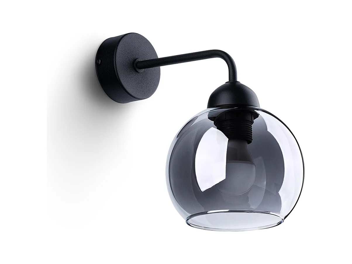 Wandlampen Zelaro modern van  - 1 lichtbronnen 3000K - L.15 x H.26 cm - zwart