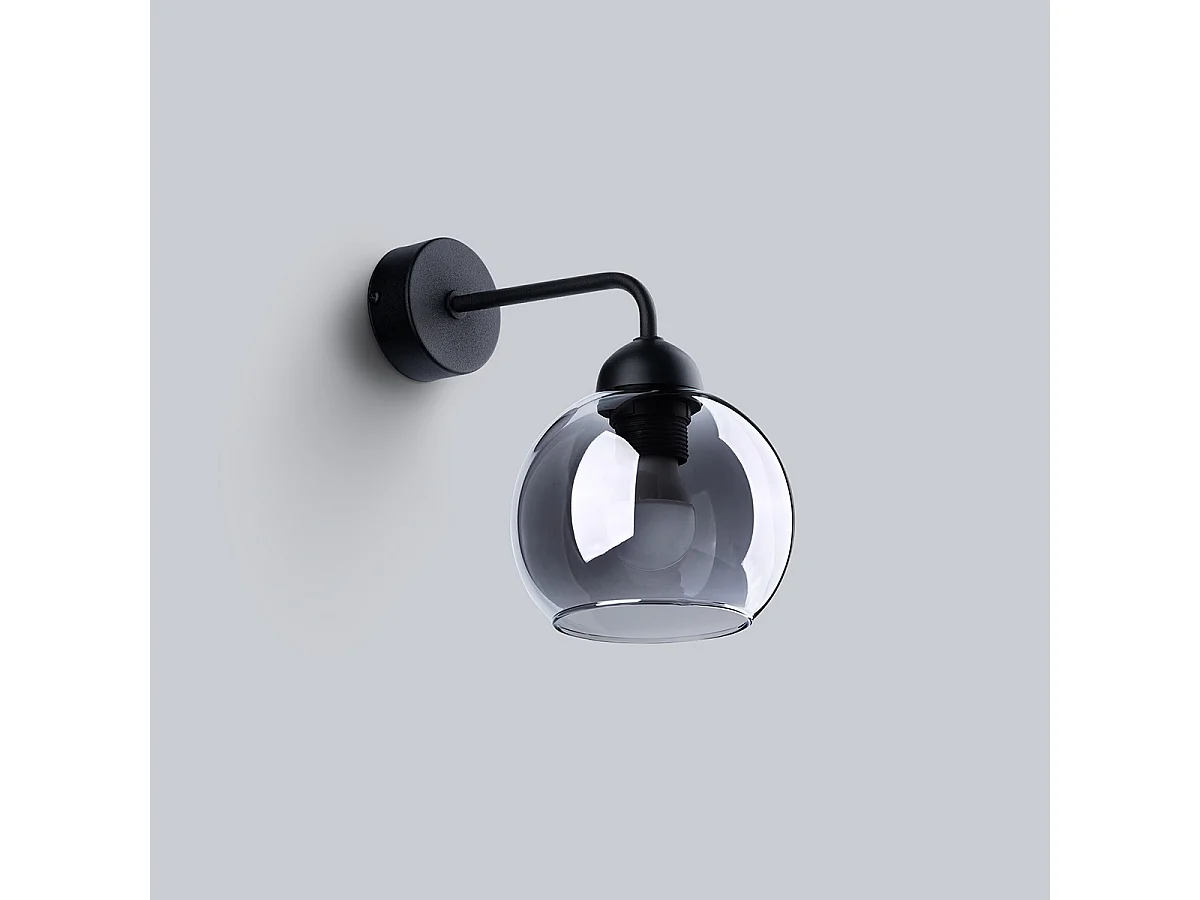 Appliques Zelaro moderne en acier - 1 sources lumineuses 3000K - L.15 x H.26 cm - noir