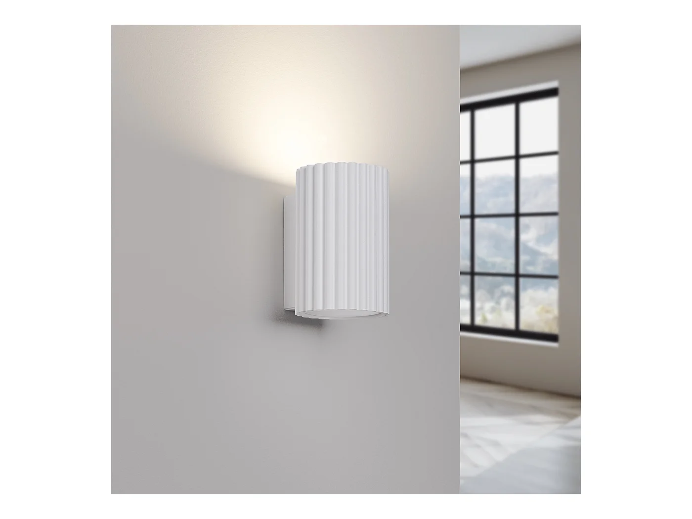 Wandlamp Gloow minimalistisch van  - 1 lichtbronnen 3000K - L.6,5 x H.10 cm - wit