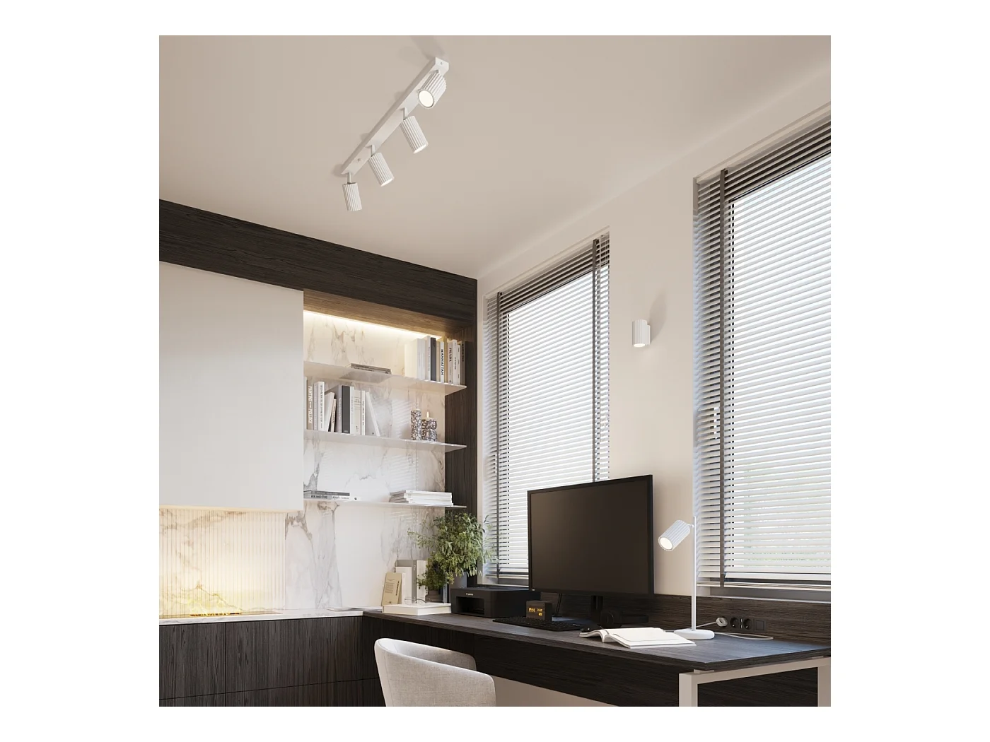 Wandlamp Gloow minimalistisch van  - 1 lichtbronnen 3000K - L.6,5 x H.10 cm - wit