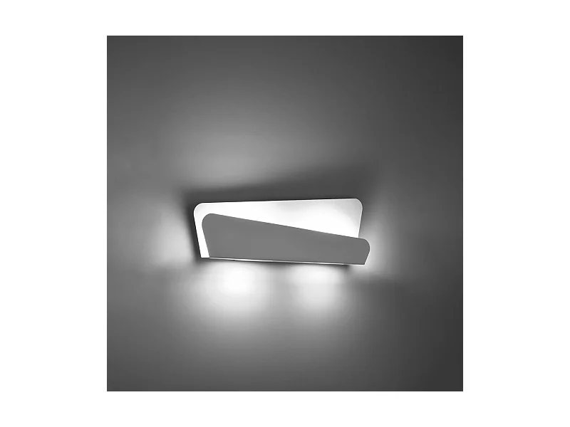 Lampade da parete Lumivea moderno di acciaio - 2 sorgenti luminose 3000K - L.40 x A.15 cm - bianco