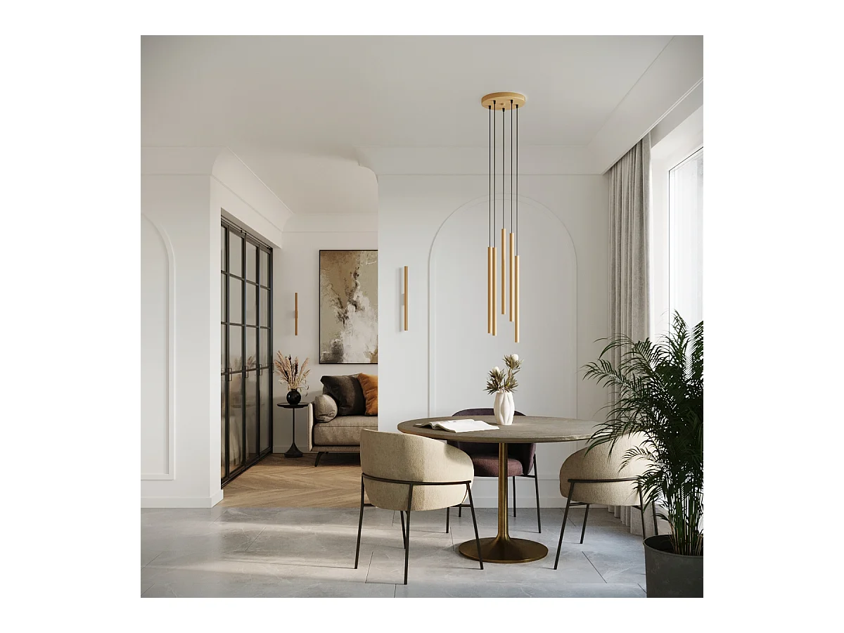 Appliques Brill moderne en acier - 2 sources lumineuses 4000K - L.2,5 x H.50 cm - doré