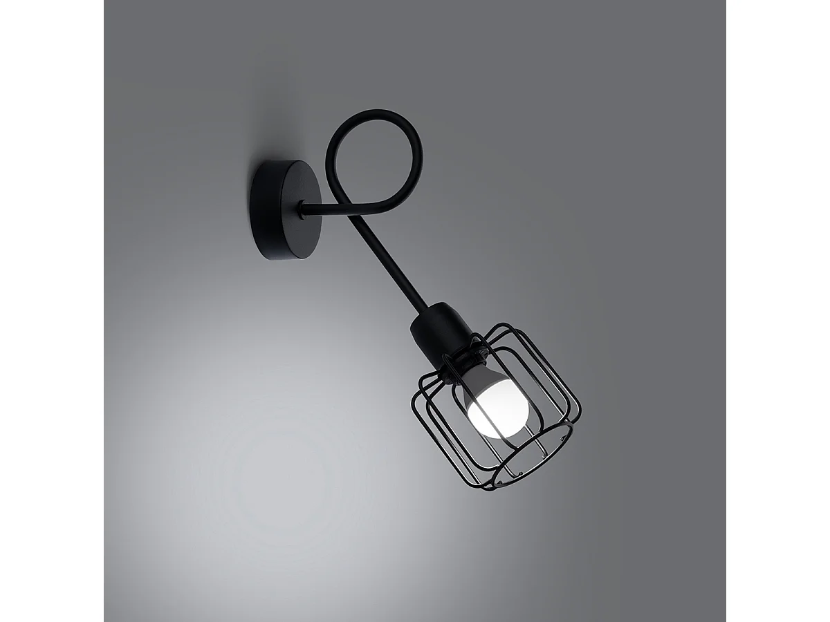 Appliques Celubi moderne en acier - 1 sources lumineuses 3000K - L.15 x H.30 cm - noir