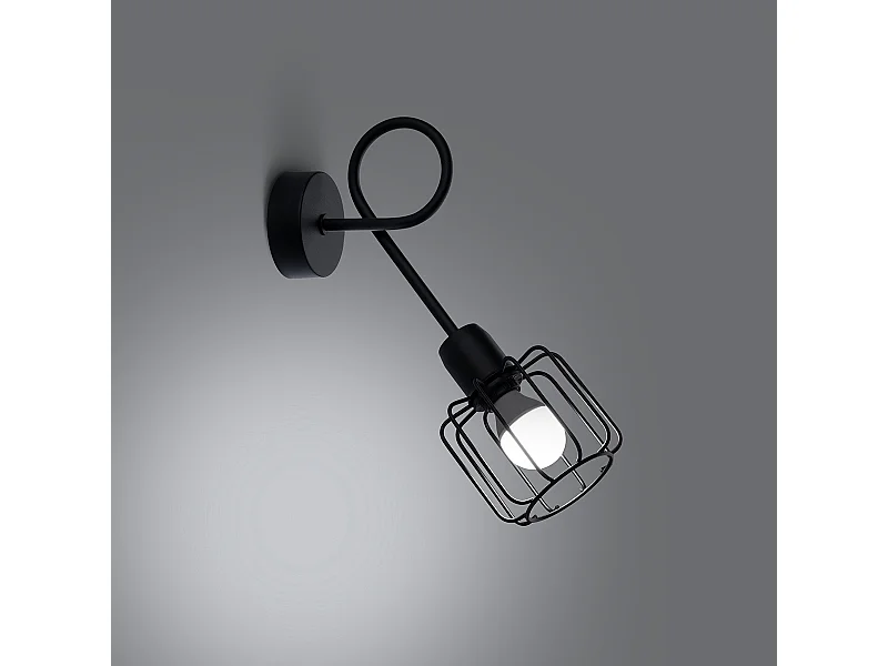 Candeeiros de parede Celubi moderno, aço - 1 fontes de luz 3000K - L.15 x H.30 cm - preto