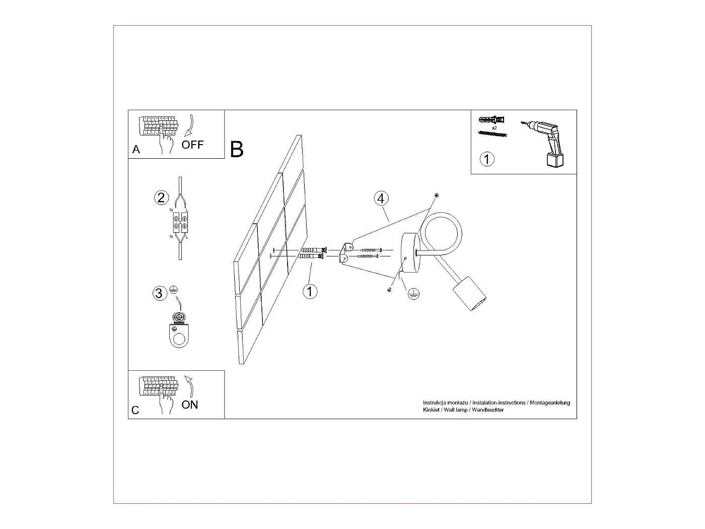 Wandlamp Sparkon minimalistisch van  - 1 lichtbronnen 3000K - L.10 x H.24 cm - zwart/natuurlijk hout