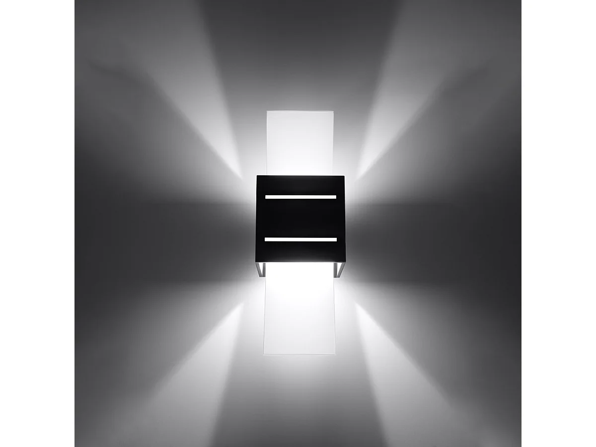 Wandlampen Solenix modern aus  Aluminium/Glas - 1 lichtquellen 3000K - L.10 x H. cm - Schwarz
