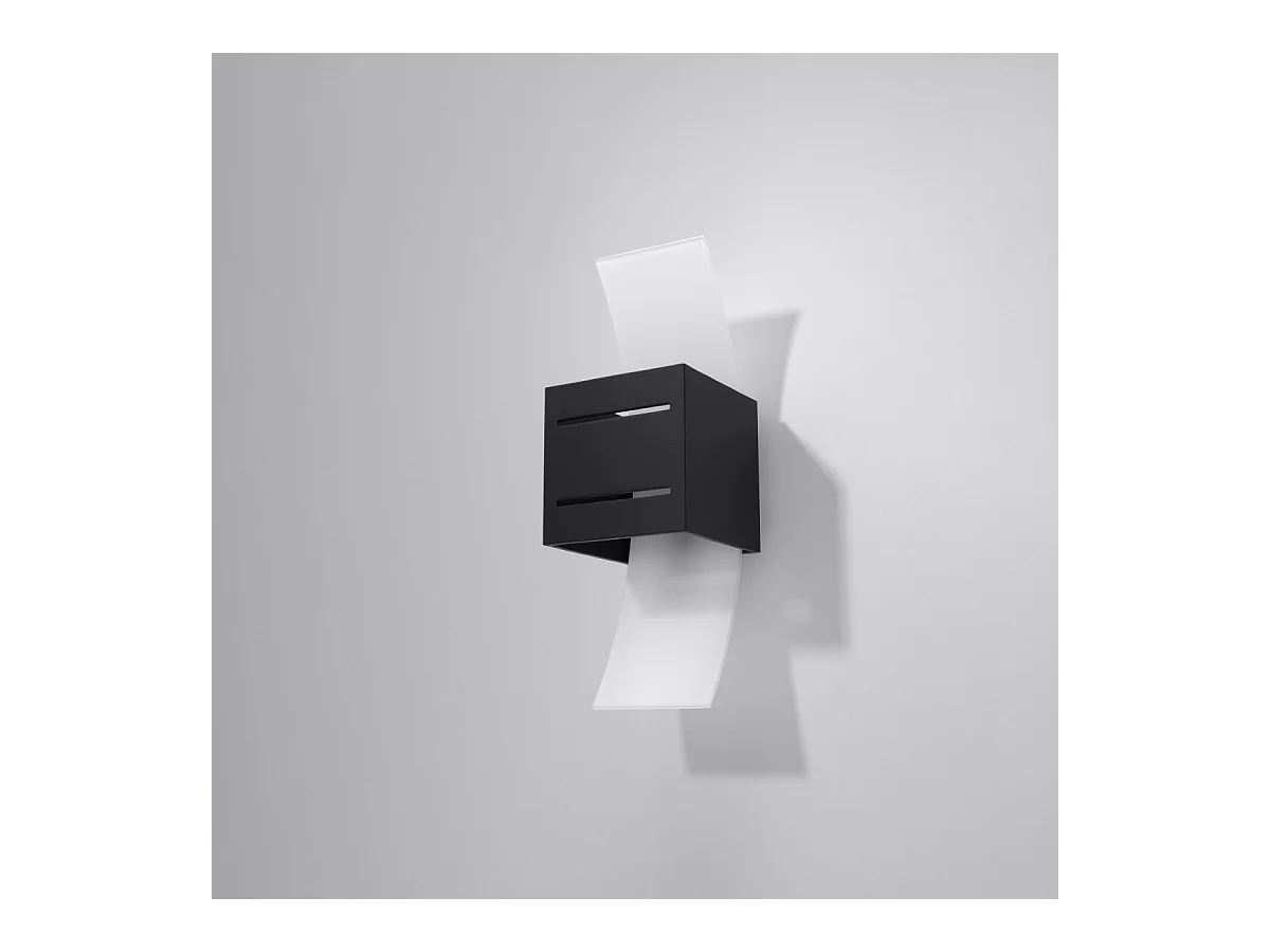 Wandlampen Solenix modern aus  Aluminium/Glas - 1 lichtquellen 3000K - L.10 x H. cm - Schwarz