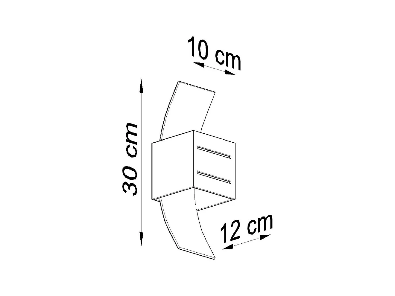Wandlampen Solenix modern aus  Aluminium/Glas - 1 lichtquellen 3000K - L.10 x H. cm - Schwarz