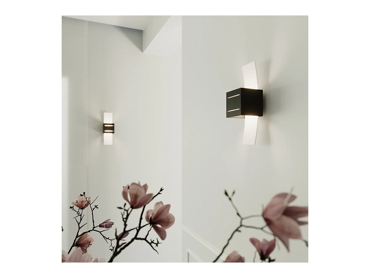 Wandlampen Solenix modern aus  Aluminium/Glas - 1 lichtquellen 3000K - L.10 x H. cm - Schwarz