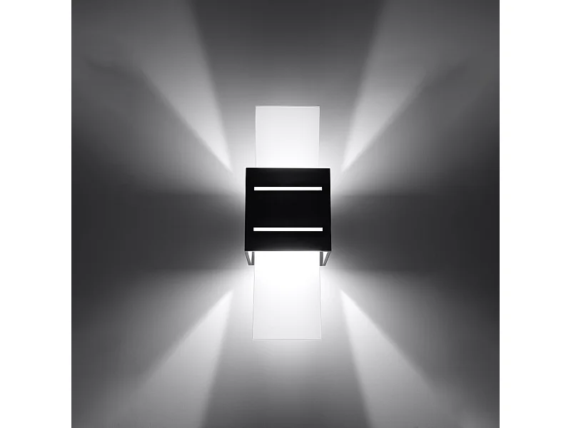 Appliques Solenix moderne en aluminium/verre - 1 sources lumineuses 3000K - L.10 x H.30 cm - noir