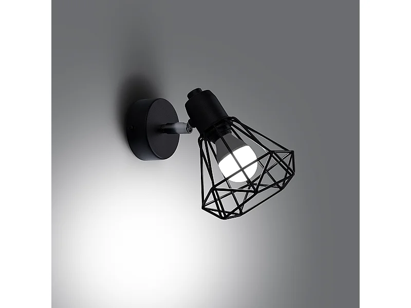 Wandlampen Lunova modern van  - 1 lichtbronnen 3000K - L.18 x H.18 cm - zwart