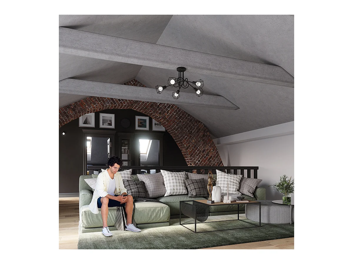 Lampade da parete Lunova moderno di acciaio - 1 sorgenti luminose 3000K - L.18 x A.18 cm - nero