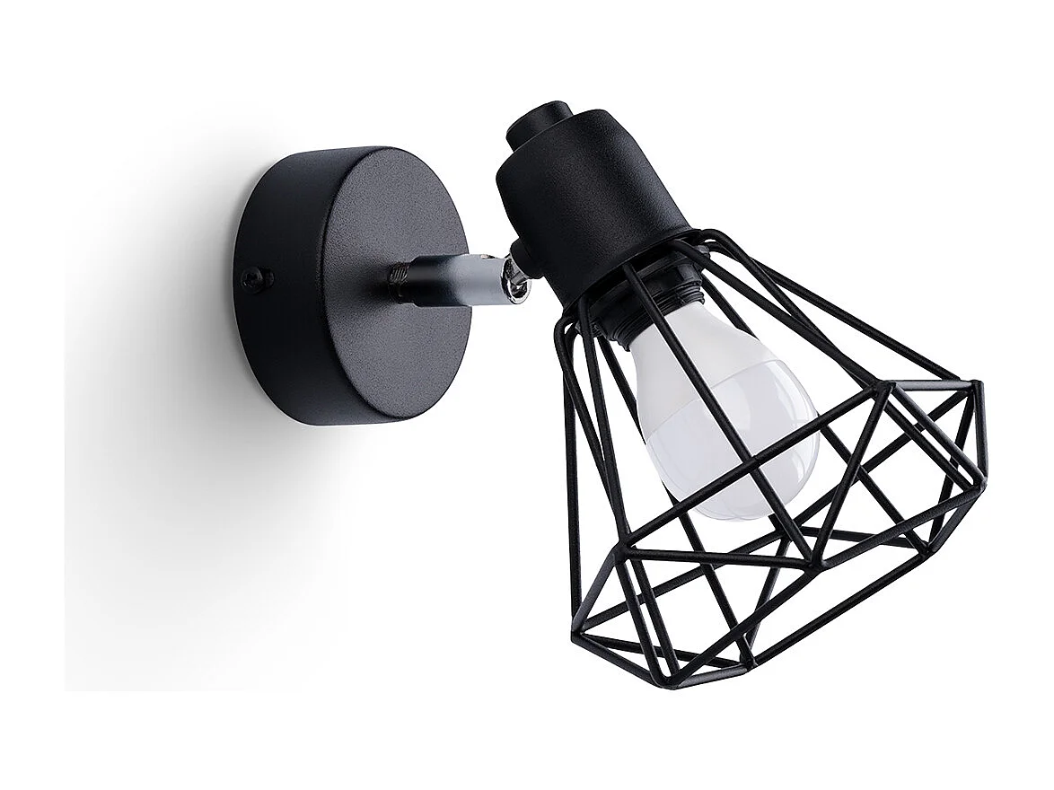 Appliques Lunova moderne en acier - 1 sources lumineuses 3000K - L.18 x H.18 cm - noir