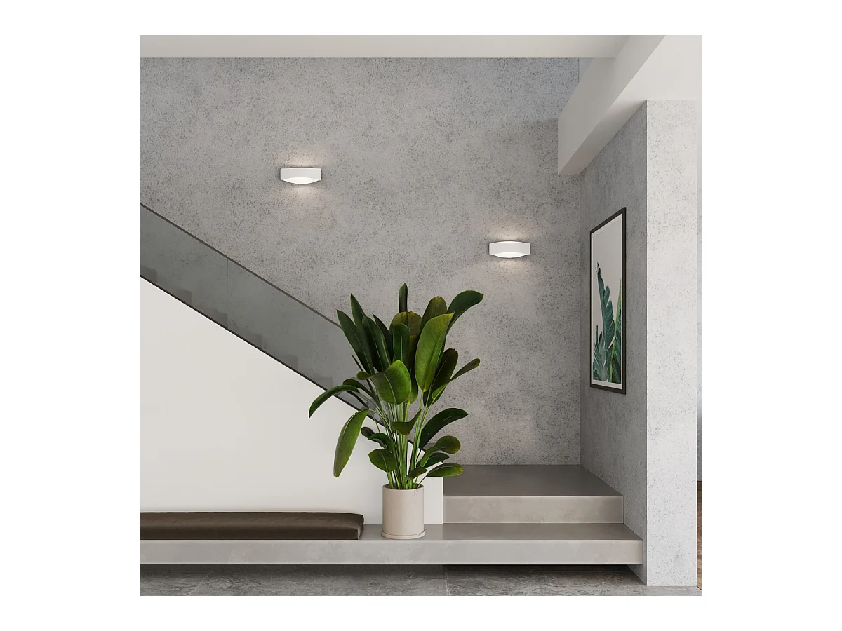 Appliques Litim moderne en acier - 1 sources lumineuses 3000K - L.12 x H.12 cm - blanc